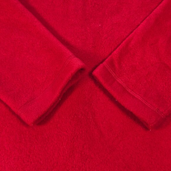 Vintage Red Fleece Cardigan With Embroidered Cat & Yarn Patterns - Picture 10 of 12